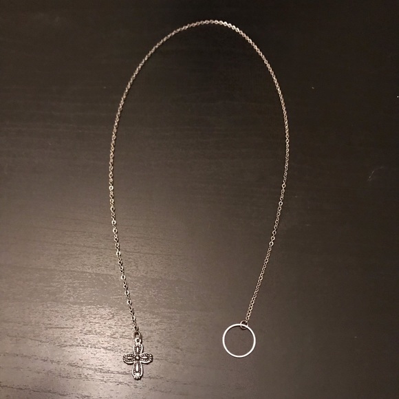 Loop Lariat Cross Pendant - Handmade Necklace - Picture 4 of 4